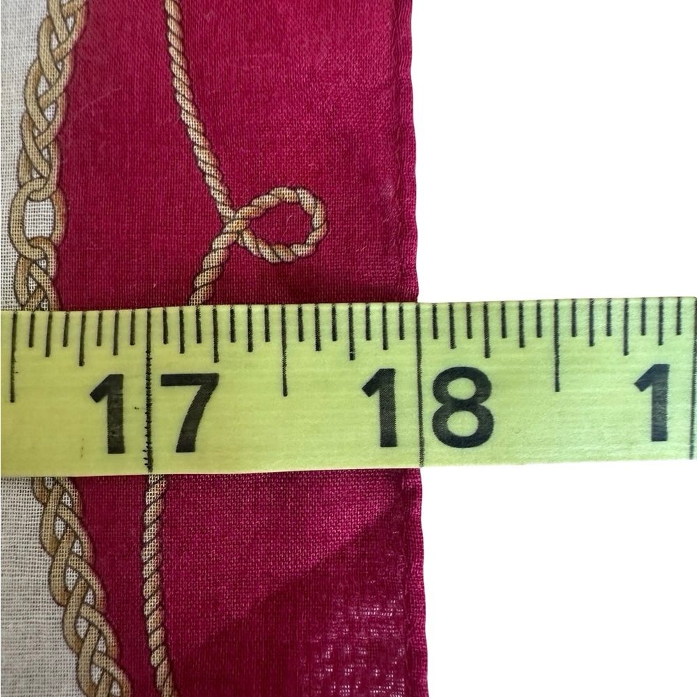Celine Red and White Scarf with Carriage Motif - Picture 3 of 4